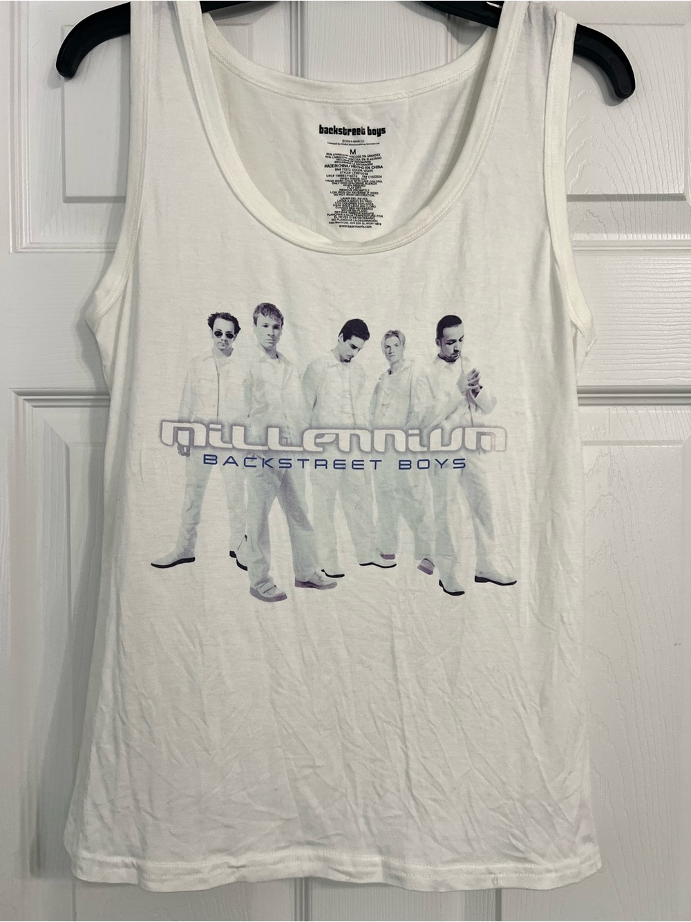 White 'Millennium' Backstreet Boys Tank Top-Medium